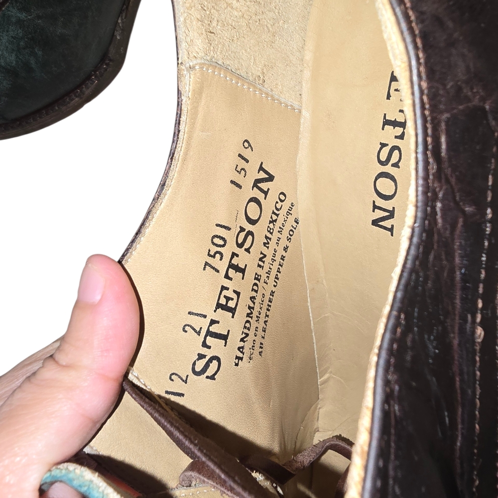 Stetson Dark Teal Oxfords for Men - Picture 4 of 10